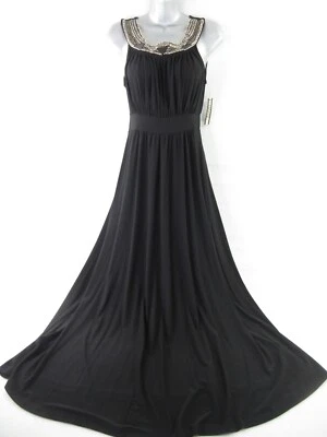 Maxi Vestido Haani Para Mujer S Negro Sin Mangas Tanque Diosa Griega Cuentas Elástico Nuevo con Etiquetas Foto 1 de 4