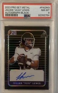 2023 Pro Set Metal Julian JuJu Lewis Black Prismatic AUTO RC 4/7 Colorado PSA 8 - Picture 1 of 2