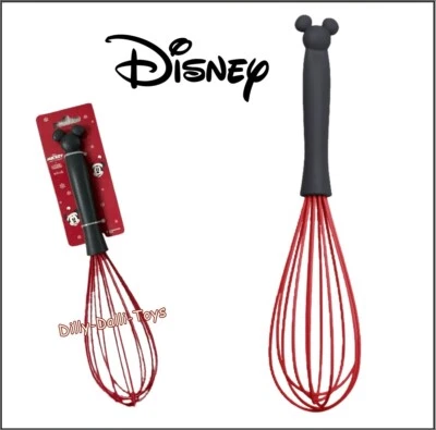 Disney Mickey Mouse Hand Whisk Kitchen Cooking Utensil Baking Christmas Red Grey - Image 1 of 4
