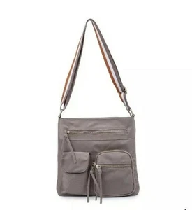 NWT$80 Urban Expressions Shay Nylon Crossbody Organizer Purse Bag Taupe Beige - Picture 1 of 5
