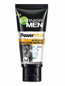 Garnier Men PowerWhite Anti Pollution Double Action Face Wash (50g) Pack Of 2