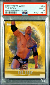 The Rock Dwayne Johnson 2017 Topps WWE Undisputed #29 Gold 2/10 PSA 9 Mint