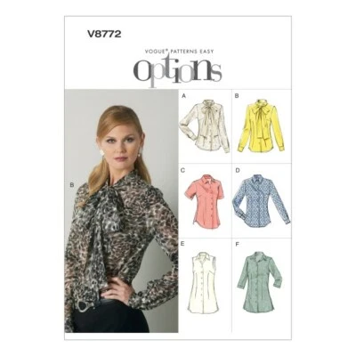 Vogue Sewing Pattern V8772 Women's Blouse Shirt - Image 1 of 2