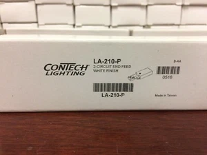 CONTECH LIGHTING LA-210-P WHITE 2 CIRCUIT LIVE END FEED - Picture 1 of 3