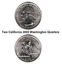 Two 2005 D California State Quarters Uncirculated From US Mint roll. - Picture 1 of 1