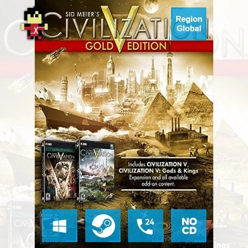 Sid Meier's Civilization V Gold Edition 5 for PC Game Steam Key Region Free - Image 1 of 1