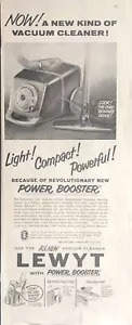 1961 Lewyt Power Booster Vacuum Cleaner PRINT AD Light Compact New VTG 1960s - Picture 1 of 3