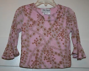 Top Amy Byer Niña Pequeña Estampado Margarita Mangas Campana Estilo Boho Rosa Talla 2/2T - Imagen 1 de 5