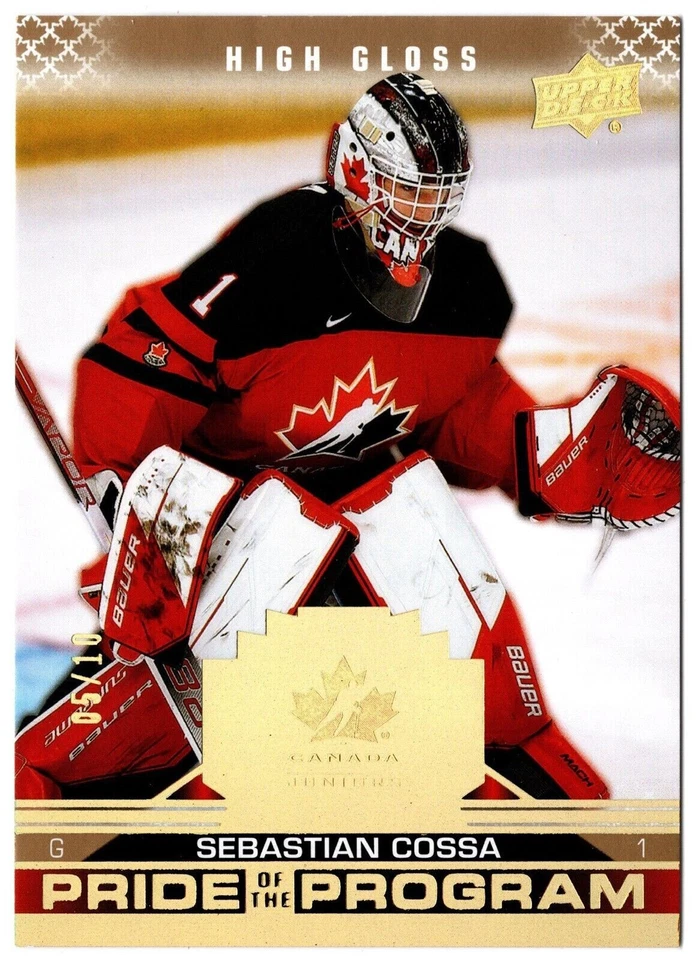 2022 Team Canada Juniors Pride Of The Program High Gloss SEBASTIAN COSSA 70 5/10 - Image 1 of 1