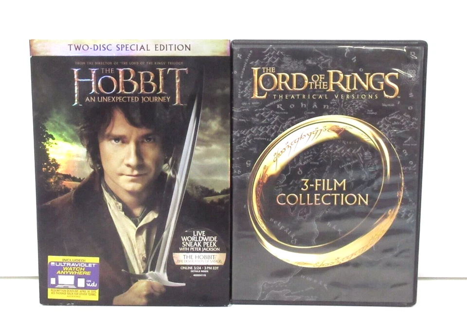 The Lord of The Rings 3-Film Collection & The Hobbit: An Unexpected Journey DVDs - Image 1 of 1