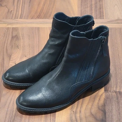 Женские черные кожаные сапоги челси на молнии STUART WEITZMAN размер 6,5 M сбоку сделано в США - Изображение 1 из 4