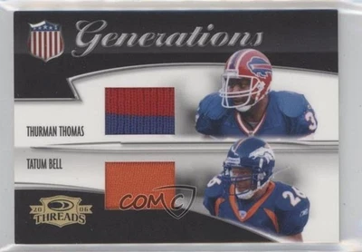 2006 Donruss Threads Generations Materials Prime 12/25 Tatum Bell Thurman Thomas - Image 1 of 3