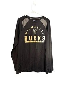 Milwaukee Bucks NBA Long Sleeve Shirt Men’s Large Black Official Team Apparel - Picture 1 of 8