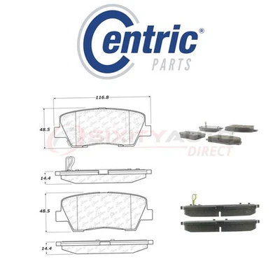 Centric Semi Metallic Brake Pads w Shim for 2015-2016 Kia K900 3.8L 5.0L V6 zo Foto 1 de 4