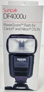 Sunpak DF4000U PowerZoom Hot-Shoe Flash TTL  19mm-BLACK - Picture 1 of 4
