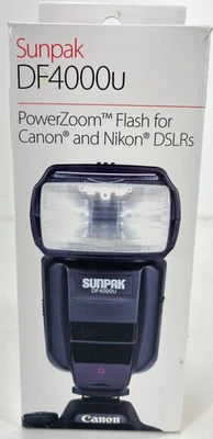 Sunpak DF4000U PowerZoom Hot-Shoe Flash TTL  19mm-BLACK - Image 1 of 4