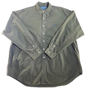 Polo Ralph Lauren Blake XXL Olive Green Button Down Shirt Cotton Long Sleeve - Picture 1 of 9