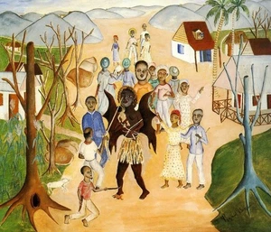Rigaud Benoit : Revenge : Haitian Modernist Folk Scene Art Print - Picture 1 of 2