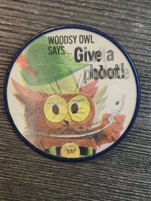 Prendedor parpadeante Woodsy Owl Give A Hoot Don't Pollute Vari-vue nuevo de stock años 60 Foto 1 de 4