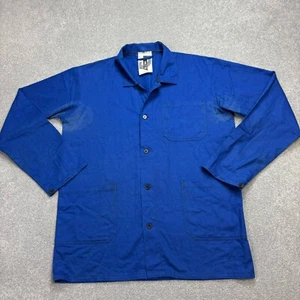 French Jacket Adult Large Blue VINTAGE Canvas Workwear Military Chore Men - Picture 1 of 9