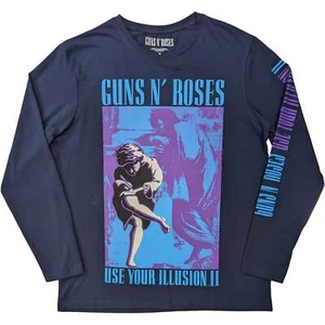 Guns N Roses Get In The Ring Tour 91-92 Navy Long Sleeve Shirt NEW - Picture 1 of 2