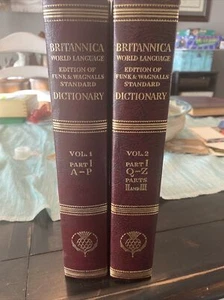 1962 BRITANNICA WORLD LANGUAGE DICTIONARY full set 1-2 Funk &Wagnalls - Picture 1 of 6