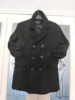 Mens H&M Black Wool Mix Double Breasted Formal  Jacket Size Medium - Image 1 of 4
