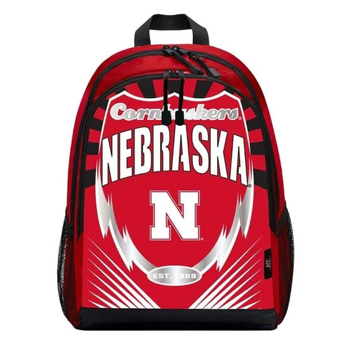 Nebraska Cornhuskers Lightning Style Backpack [NEW] Sling Bag Back Pack Sack Cover