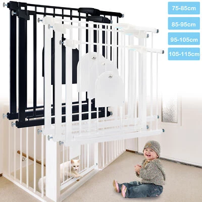 Treppenschutzgitter ohne Bohren Türgitter Treppengitter für Kinder Weiß /Schwarz - Bild 1 von 4