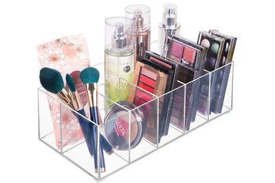 Organizer trucco 4scomparti box trasparente cosmetici rossetti portagioie 7020 - Immagine 1 di 4