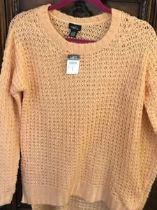 BNWT ~ Rue21 Women’s Long Sleeve High Low Sweater ~ Peach ~ Large - Picture 1 of 5