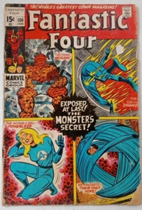 Fantastic Four, # 106, 1971, ¡El secreto del monstruo! Cómics de Marvel de la Edad de Bronce - Imagen 1 de 19