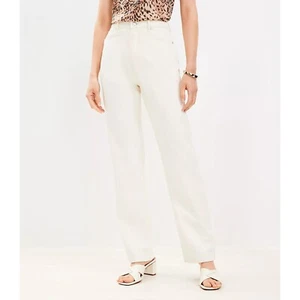 Ann Taylor LOFT High Rise Full Length Straight Jeans In Popcorn 10 - Picture 1 of 4