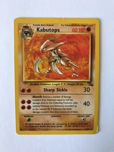 Rare Non Holo Fossil Kabutops 24/62 MP Very Good Condition Pokemon Card - Picture 1 of 2
