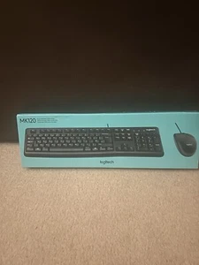 Logitech MK120 Wired Keyboard and Optical Mouse Combo Full-Size Keyboard UK - Picture 1 of 2