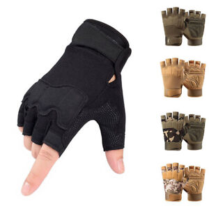 Mens Tactical Half Finger Gloves Army Military Fingerless Combat Outdoor Cycling