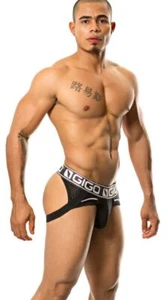 LARGE GIGO Sporty Mesh Jockstrap Stylish Fashion Brief Jock Combo Black G12184 2 - Picture 1 of 4