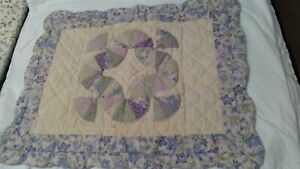 Vintage Patchwork Quilted Pillow Sham 28x22 Lilac Floral Multi