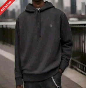 ALLSAINTS OLLIE OTH SUDADERA CON CAPUCHA NEGRA LAVADA TALLA S PRECIO DE VENTA SUGERIDO POR EL FABRICANTE 95 £ - Imagen 1 de 4