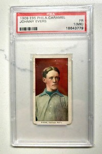 1909 E95 Philadelphia Caramel baseball Johnny Evers HOF Chicago Cubs PSA 1