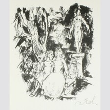 Rudolf Koch: In the Park. 1980 Lithograph.