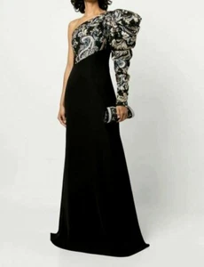 NUEVO VESTIDO TADASHI SHOJI SELIM MANGA ABULLONADA DE UN HOMBRO BQX20751L TALLA 4 $408.00 - Imagen 1 de 10