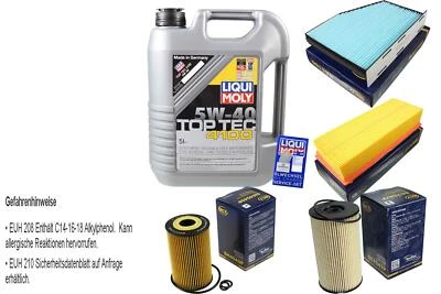 LIQUI MOLY, SCT GERMANY INSPEKTIONSKIT FILTER LIQUI MOLY ÖL 5L 5W-40 für VW Passat Variant 3C5 2.0 TDI