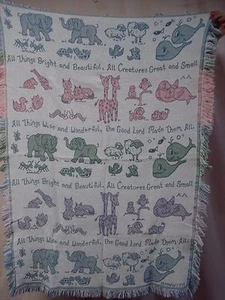 USA Made NWOT All Things Baby Blanket Tapestry Throw Blanket Afghan #571 - Picture 1 of 2