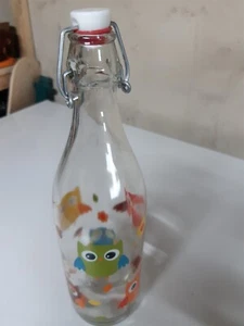 CERVE Bügelflasche Drahtbügelflasche Glasflasche Bügelverschluss Flasche Eule 1l - Bild 1 von 2
