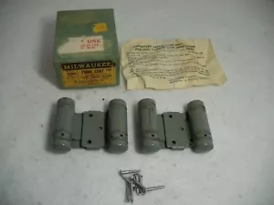 Pair of Louvered Door Double Acting Spring Jamb Hinges Steel 2"  MILWAUKEE NEW - Picture 1 of 1