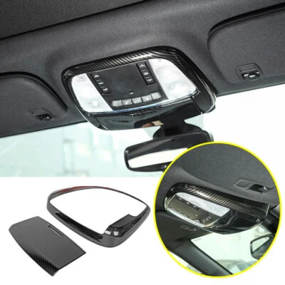 Cubierta de luz de lectura delantera interior de fibra de carbono para Chrysler 300 2015-2022 Foto 1 de 4