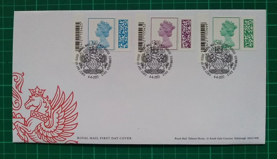 2022 Barcode Machin Tallents House FDI £2 £3 £5 FDC Barcode - Image 1 of 1