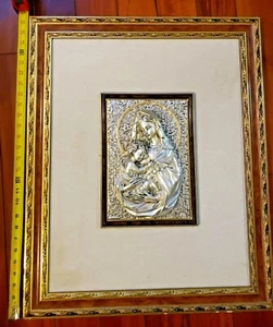Creazioni Artistiche ITALY 3D "MADONNA AND CHILD"   .925 sterling  28" X22"   - Picture 1 of 12