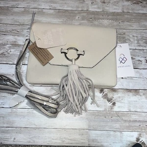 Street Level Purse Shoulder Crossbody Tassel Purse Cream Leather NWT - Picture 1 of 11